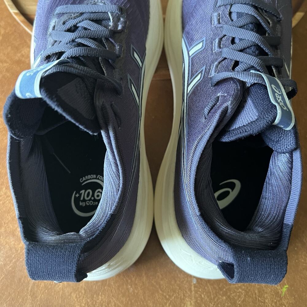 Asics Gel Nimbus 27 Womens 7.5 Gray Blue Blue Max Cushion Running Shoes Sneakers - Picture 13 of 16